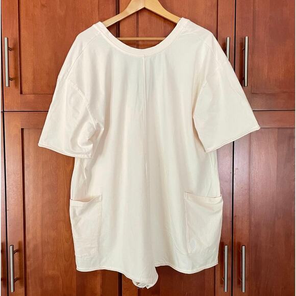 Free People Movement Hot Shot Tee Romper Clay Cream Size Medium - Picture 3 of 13